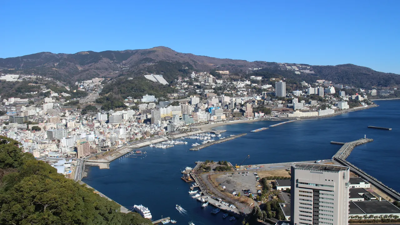 Atami, Shizuoka today — the real-world setting for the 1951 Atami era